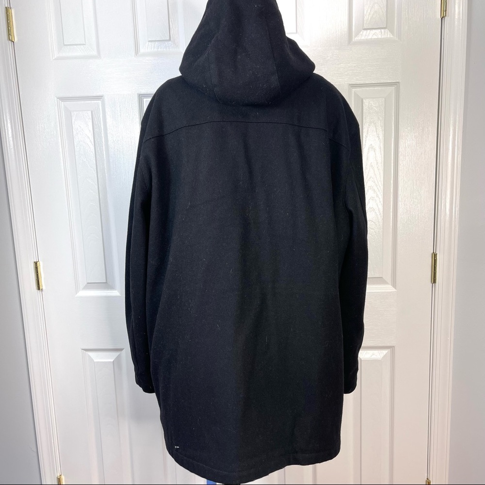 J.Crew Men’s WOOL car coat Black zip front Velcro closure heavy jacket XL WINTER - Picture 4 of 11